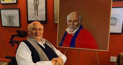 Ron Kovic with portrait by Robert Shetterly
